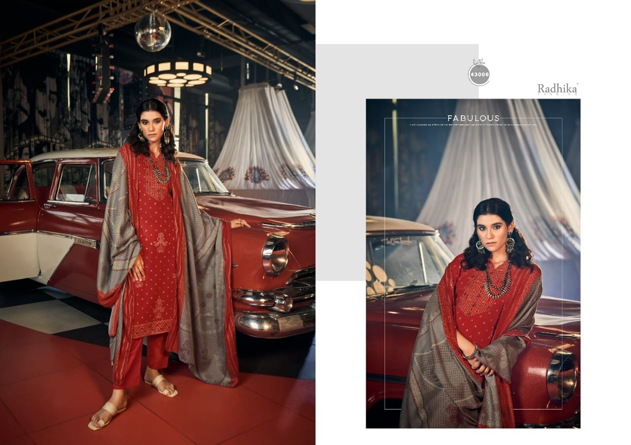 Radhika Sumyra Bandish Fancy Wear Designer Pure Pashmina Designer Print Dress Material
